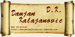 Damjan Kalajanović vizit kartica